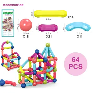 الأطفال التعليمية البناء لعبة المكعبات السحرية المغناطيس كرات و قضبان ربط المغناطيسي مجموعة اللعب