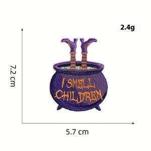 Patch brodé personnalisé à thermocoller pour vêtements, motif chapeau de sorcière d'Halloween, accessoires décoratifs - Product Image 3