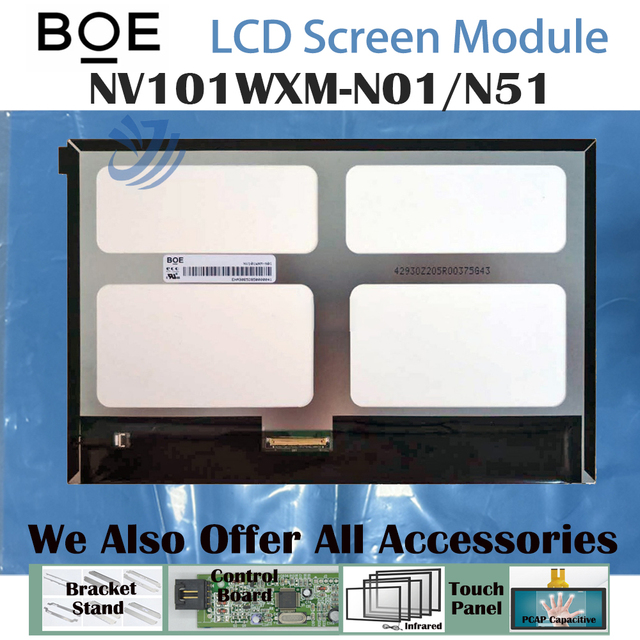 10.1" 60Hz 1280*800, 16:10, WXGA 800:1 No Touch 40 Pins Laptop LCD Screen 68% SRGB  NV101WXM-N01/N51