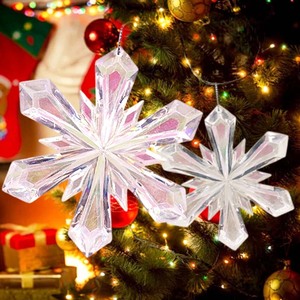 Benutzer definierte bunte Acryl Schnee Luxus 6 Winkel Schneeflocke Ornamente Weihnachts baum hängen Party Indoor Home Decoration - Product Image 1