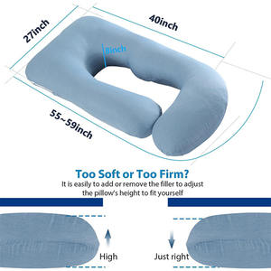 Almohada de Maternidad con Forma de U, <span class=keywords><strong>Precio</strong></span> de Fábrica en China, Almohadas para Dormir y Apoyo para Mujeres Embarazadas con Funda Sedosa Refrescante - Product Image 3