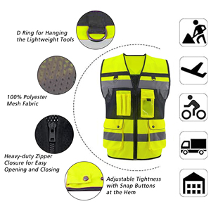 <span class=keywords><strong>Gilet</strong></span> <span class=keywords><strong>de</strong></span> <span class=keywords><strong>sécurité</strong></span> fluorescent <span class=keywords><strong>jaune</strong></span> haute visibilité léger et durable, matériau à séchage rapide, <span class=keywords><strong>gilet</strong></span> <span class=keywords><strong>de</strong></span> <span class=keywords><strong>sécurité</strong></span> multifonctionnel pour la construction - Product Image 3