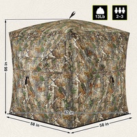 Tente pliante transparente d'extérieur, tente de chasse pop-up pour 3 personnes avec sac de transport