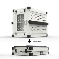 Cage pliable pour chien en alliage d'aluminium solide, portable et simple, résistante à la pluie, pour chiens de petite et moyenne taille - Utilisation en voiture, en camping et en extérieur