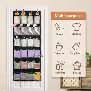Contenedor de malla grande de 24 compartimentos para zapatos, organizador colgante para armario y zapatero, perchero de malla - Product Image 3