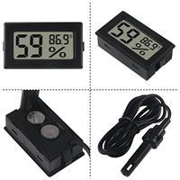 Mini thermomètre hygromètre numérique LCD avec sonde, mesure de la température et de l'humidité intérieure pour incubateur, humidificateur, serre