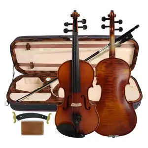 Strumenti a corda rosso marrone fiamma acero professionale marchi tedeschi Cuerdas Para Box violino Set