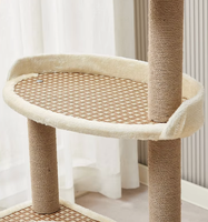 Griffoir et plateforme d'escalade pour chat en tissu à quatre niveaux avec capsule spatiale Catball – Fournitures pour chats