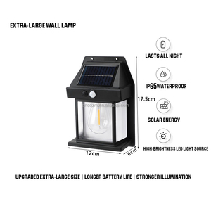 Đèn tường năng lượng mặt trời đêm đèn thông minh cảm biến chuyển động đèn tường 3 chế độ chiếu sáng không thấm nước sân vườn trang trí đèn lồng - Product Image 4