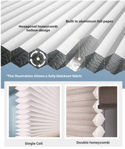 Shading Non-perforated Curtain <strong>Folding</strong> Organ Curtain Cordless Hand Supported Honeycomb Curtain - Product Image 4