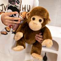 Peluche singe ou ours en polyester ultra douce avec logo personnalisé, pour mariage, anti-stress, rembourrée de coton PP lavé, finition vernie UV