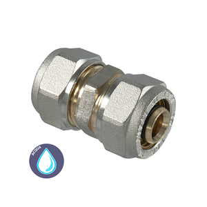 Conector de tubo de latón de ajuste de compresión recto doble de alta presión 20x20 para aplicación de agua Material de cobre CPVC BSPP NPT - Product Image 3