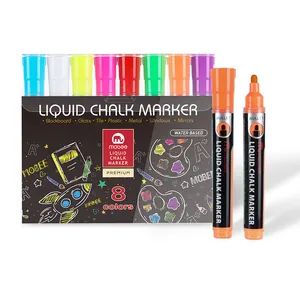 GXIN P-520 8 색 창 분필 마커 무독성 수성 건조 지우기 액체 분필 마커 펜 세트 칠판