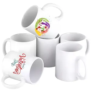 新款到货定制印花杯杯升华空白白瓷品牌促销礼品咖啡陶瓷杯带标志