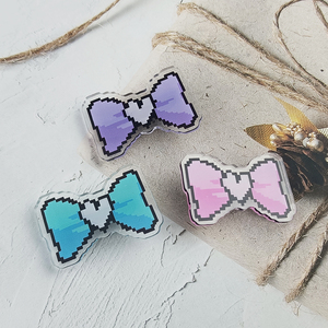 Accessoires de coiffure pour cosplay de jeu NEEDY GIRL OVERDOSE KAnge Ame Rain, pinces à cheveux en acrylique avec nœud papillon coloré, bijoux, 3 pièces/ensemble - Product Image 3