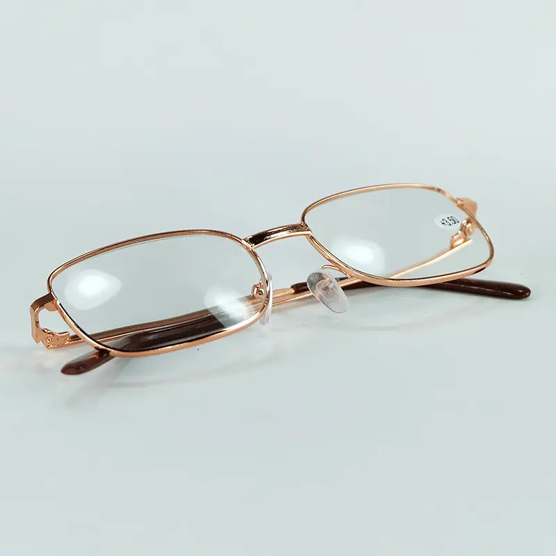 Reading Eyeglasses With Power Lenses Gold And Silver Frame Cheap Metal Reading Glasses Wholesale