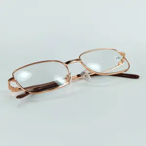 Очки для чтения с мощными линзами в золотой и серебряной оправе, дешевые металлические очки для чтения, оптовая продажа