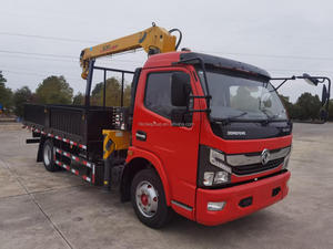 Camion de fret DFAC 6t à ridelles rabattables avec grue à flèche rigide de 2t, véhicule de manutention hydraulique auto-chargeur à vendre - Product Image 4