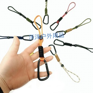 Porte-clés tressé en nylon 24 cm avec mousqueton en alliage de zinc, durable pour usage extérieur - Product Image 1