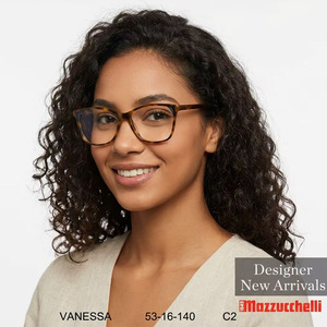<span class=keywords><strong>Gafas</strong></span> <span class=keywords><strong>de</strong></span> acetato cuadradas Mazzucchelli para mujer, montura 53-16-140, con patillas decoradas <span class=keywords><strong>de</strong></span> diseño y lentes anti luz azul - Product Image 2