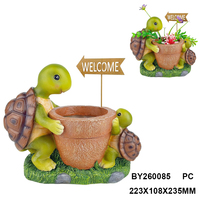 Pots de jardin en gros pour l'extérieur : pots à fleurs en résine en forme d'animaux (canard, chien) pour la décoration de pelouse, patio et jardin