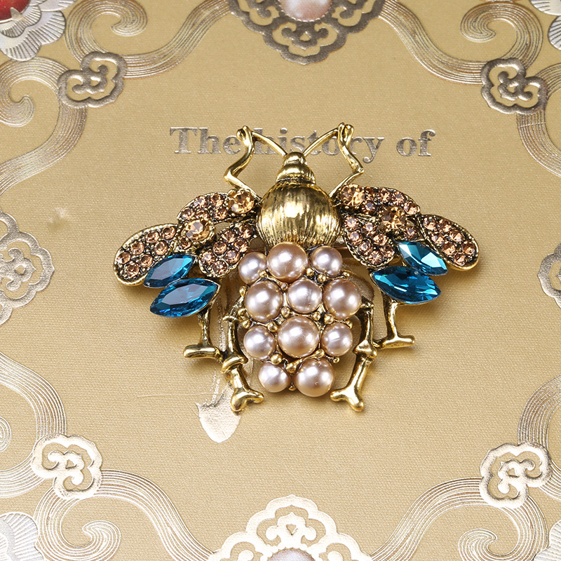 2 Spille Ape Con Cristalli E Strass Vintage | Accessori Eleganti In Lega Per Donne E Uomini | Spilla A Tema Insetti