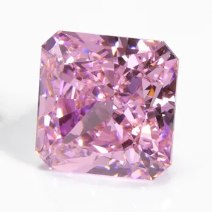 Grande desconto solto quadrado cz cor rosa para mulheres cz colar diamante fazer como presente