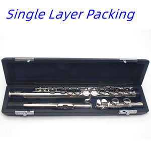 Boa Qualidade C Tone Buraco Fechado Niquelado 16 Furos Left Handed Flauta WoodWind Instrumento - Product Image 4