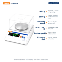 Balance de laboratoire JINGFEI YP-30002F 3000g x 0.01g, balance de comptage rechargeable, fournisseur d'usine OEM