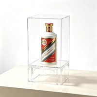 Boîte de présentation carrée en acrylique transparente surélevée, vitrine anti-poussière pour spiritueux Moutai, objets de collection, décorations de luxe