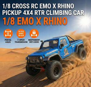 Cross RC EMO X Rhino, Camioneta Todoterreno RC a Escala 1/8, 4WD, con Eje de Portal, Bloqueo de Diferencial, Chasis para Escalada, Grado Hobby, RTR - Product Image 1