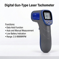 Ruixiangtong Tachometer Laser Genggam Layar Digital Tipe Pistol Pengukur RPM Motor Kipas Speediance Dapat Disesuaikan DT6685 1 Tahun