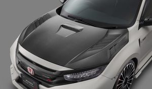 Capot en fibre de carbone pour Honda Civic Type R FK8 style MG, léger, avec protection UV, finition brillante - Product Image 3