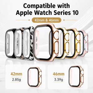 <span class=keywords><strong>Coque</strong></span> de montre CS002 multicolores électroplaquées en PC avec film de protection en verre intégré, antichoc, 46 <span class=keywords><strong>mm</strong></span>, 42 <span class=keywords><strong>mm</strong></span>, 49 <span class=keywords><strong>mm</strong></span>, pour <span class=keywords><strong>Apple</strong></span> <span class=keywords><strong>Watch</strong></span> Series 10, 9, 8 - Product Image 4