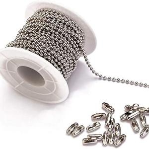 Ewang Stainless Steel 3.2mm Necklace Ball <b>Chain</b> DIY Craft Making Rolls Ball Beaded <b>Chain</b> - Product Image 1