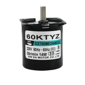 XD 60KTYZ 110v motor sinkron dengan torsi tinggi diameter poros eksentrik 8mm 14W AC 220V 2.5-80rpm motor peredam Gir