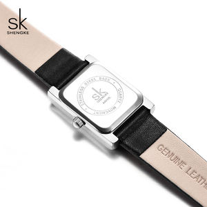 Reloj Elegante Cuadrado para Mujer con Números Romanos, Esfera con Efecto Rayos de Sol, Correa de Cuero, Reloj de Cuarzo para Oficina - Product Image 2