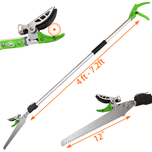KSEIBI Telescopic <strong>Pole</strong> <strong>Saw</strong> Aluminum Long Reach Garden Shear <strong>Pruning</strong> Cut and Hold Pruner - Product Image 2
