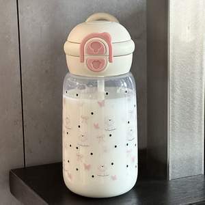 Bouteille d'eau portable double grande capacité pour enfants, motif dessin animé mignon, style frais, écologique, en plastique, thème High Beauty Planet - Product Image 2