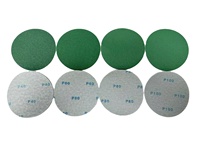 Disques abrasifs autocollants de 6 pouces à dureté moyenne, disques de ponçage en film polyester vert OEM pour le polissage automobile