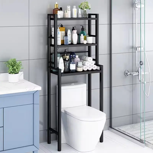Bagno piano wc rack lavatrice portaoggetti asciugamano e mensola in metallo a 3 strati sopra la lavatrice - Product Image 5