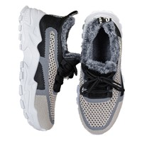 Bottes de neige pour femme en cuir de porc, couleur unie, à forme large, chaudes avec doublure en velours, à lacets, à plateforme, style coréen et allemand