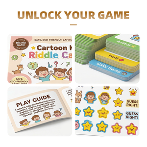 Jeu de société éducatif pour enfants sans BPA, lavable, avec motifs de dessins animés, pelliculage mat, écologique, durable, cartes à jouer en papier couché 350 g/m² - Product Image 3