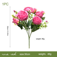 Bouquet de roses artificielles blanches faites à la main, 30 cm, arrangement floral en soie au toucher naturel, longue durée, pour mariage, décoration de la maison