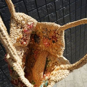 French Korea Romantic Style <b>Hand</b> <b>Made</b> Flower Design Beach Bag - Product Image 6