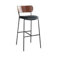 Tabouret de bar commercial moderne, structure métallique de haute qualité, dossier en bois, chaise de bar pour restaurant, café, hôtel, projet de mobilier