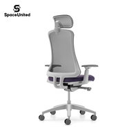 Chaise de bureau moderne SpaceUnited en maille avec appuie-tête, soutien lombaire et accoudoirs réglables pour une utilisation prolongée au bureau ou à domicile