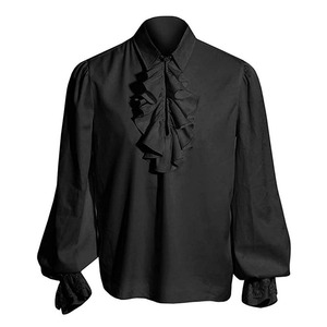 <span class=keywords><strong>Chemise</strong></span> à volants pour homme, costumes de cosplay médiévaux pour Halloween, hauts victoriens steampunk, chemisier de pirate Renaissance, <span class=keywords><strong>chemise</strong></span> à volants - Product Image 4