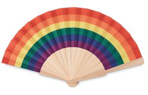 Colorful Rainbow Bamboo Folding Handheld Fan New Chinese Style National Fan Folk Style Painted Hand Fan Wedding <b>Gift</b> - Product Image 4