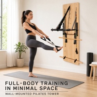 Planche d'entraînement Pilates murale en bois de chêne, multifonctionnelle, silencieuse, 183x55cm, pour la maison, la salle de sport et le yoga